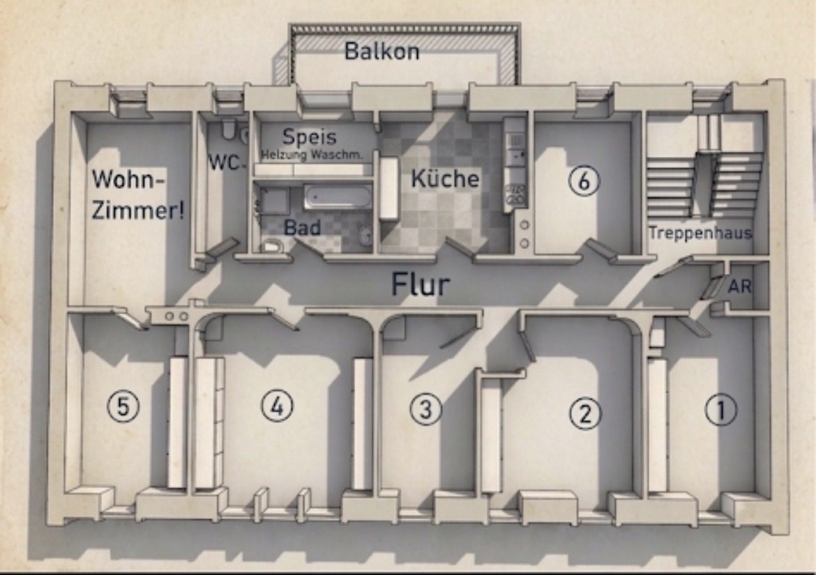 Große 6er-WG in Bamberg – in 110 Schritten zur Uni – Bild 7